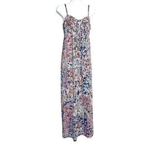 Kensie Babydoll Ruffle Maxi Dress‎ XS Fairy Y2K Cottage Abstract Ethereal Beachy